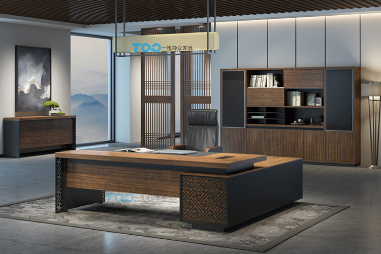 總裁桌簡約現(xiàn)代板式大班臺(tái)